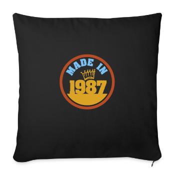 Made in 1987 - Sofa pillowcase 17,3'' x 17,3'' (45 x 45 cm) - black - Front