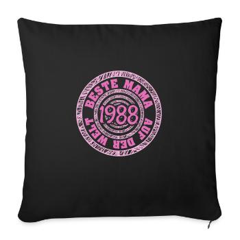 Année 1988 - Housse de coussin décorative 45 x 45 cm - noir - Devant