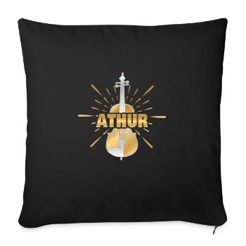 Violin Violin Violinist Athur - Sofa pillowcase 17,3'' x 17,3'' (45 x 45 cm) - black - Front