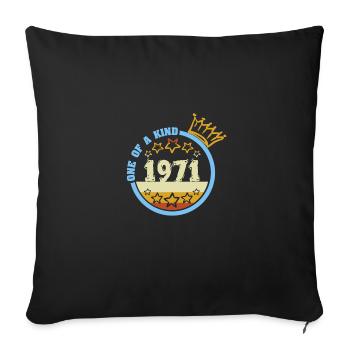 Année 1971 - Housse de coussin décorative 45 x 45 cm - noir - Devant