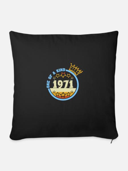 Jahr 1971 - Sofakissenbezug 45 x 45 cm - Schwarz