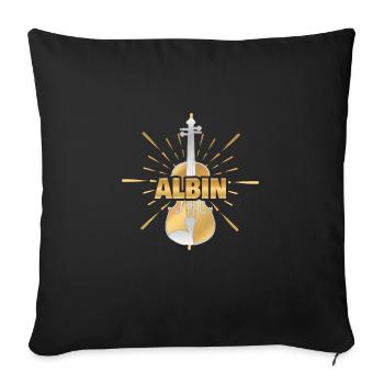 Violine Geige Violinist Albin - Sofakissenbezug 45 x 45 cm - Schwarz - Vorne