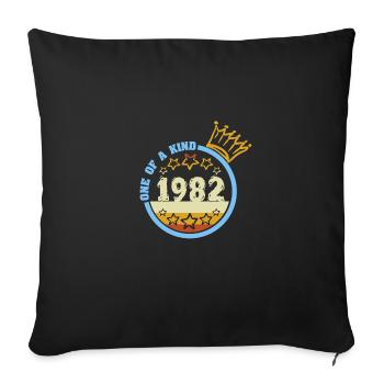Jahr 1982 - Sofakissenbezug 45 x 45 cm - Schwarz - Vorne