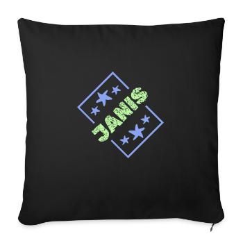 Geschenk für Janis - Sofakissenbezug 45 x 45 cm - Schwarz - Vorne
