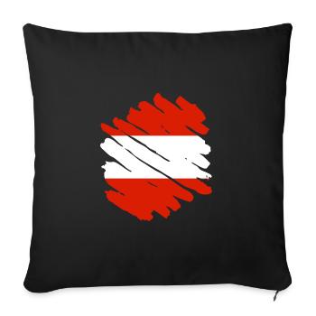 Austria Flag Austria Austrian Flag AT - Sofa pillowcase 17,3'' x 17,3'' (45 x 45 cm) - black - Front