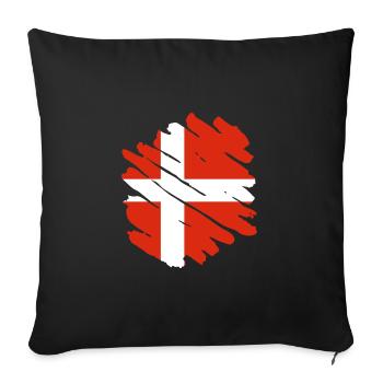 Drapeau du Danemark Scandinavie Drapeau du Danemark Voyage - Housse de coussin décorative 45 x 45 cm - noir - Devant