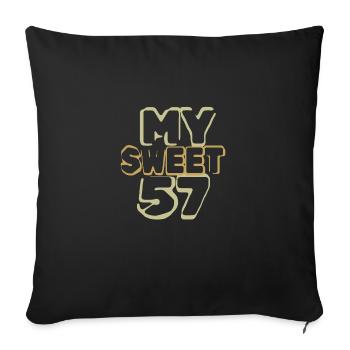 Birthday 57 - Sofa pillowcase 17,3'' x 17,3'' (45 x 45 cm) - black - Front