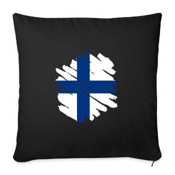 Finland Flag Suomi Finnish Flag Used Look - Sofa pillowcase 17,3'' x 17,3'' (45 x 45 cm) - black - Front