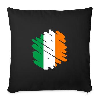 Drapeau de l’Irlande Vintage drapeau irlandais Dublin - Housse de coussin décorative 45 x 45 cm - noir - Devant