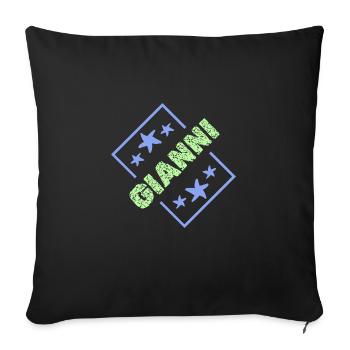 Nom du garçon Gianni - Housse de coussin décorative 45 x 45 cm - noir - Devant