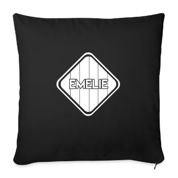 Cadeau pour Emelie - Housse de coussin décorative 45 x 45 cm - noir - Devant