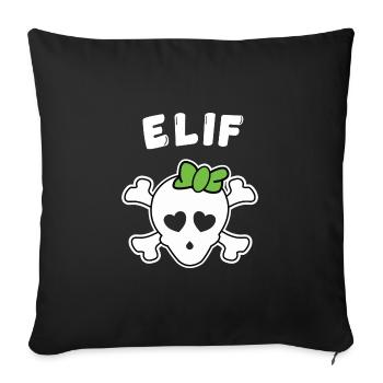 Pirate Elif Design for Girls and Women - Sofa pillowcase 17,3'' x 17,3'' (45 x 45 cm) - black - Front