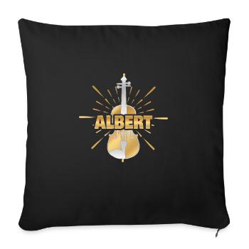 Violinist Albert - Sofakissenbezug 45 x 45 cm - Schwarz - Vorne