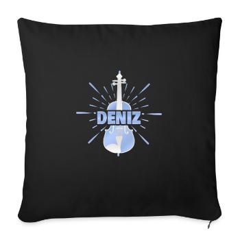 Gift for Deniz - Sofa pillowcase 17,3'' x 17,3'' (45 x 45 cm) - black - Front