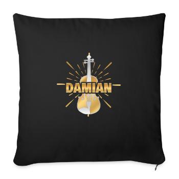 Violoniste Damian - Housse de coussin décorative 45 x 45 cm - noir - Devant