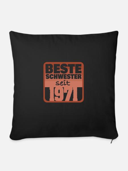 Geschwister 1971 - Sofakissenbezug 45 x 45 cm - Schwarz