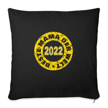 Mom 2022 - Sofa pillowcase 17,3'' x 17,3'' (45 x 45 cm) - black - Front