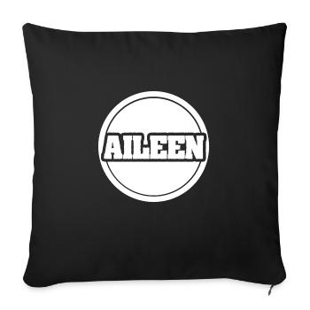 Prénom Aileen - Housse de coussin décorative 45 x 45 cm - noir - Devant