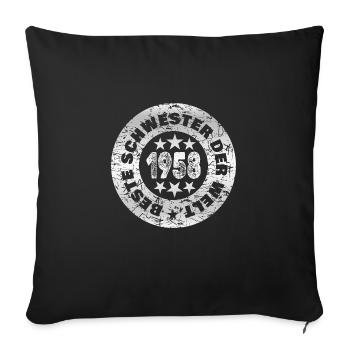 Born in 1958 - Sofa pillowcase 17,3'' x 17,3'' (45 x 45 cm) - black - Front