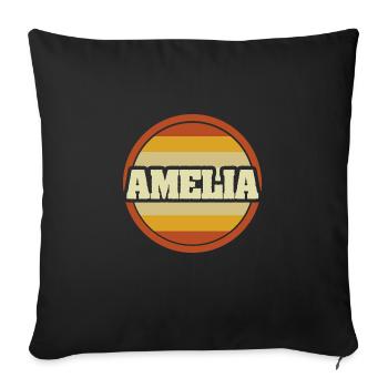 First name Amelia - Sofa pillowcase 17,3'' x 17,3'' (45 x 45 cm) - black - Front