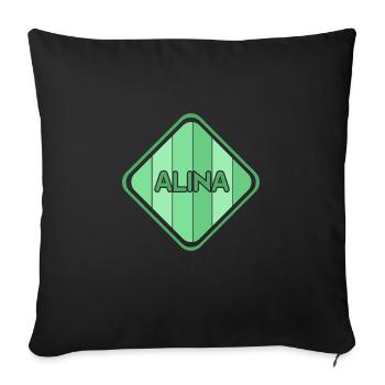 Alina - Housse de coussin décorative 45 x 45 cm - noir - Devant