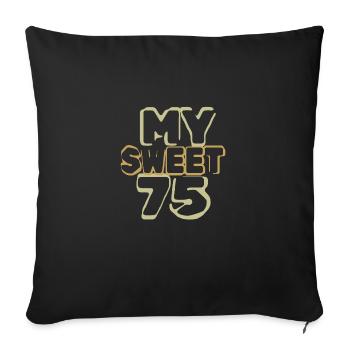 Age 75 - Sofa pillowcase 17,3'' x 17,3'' (45 x 45 cm) - black - Front