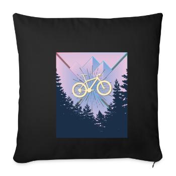 Fahrrad Mountainbike Zweirad Bike Bicycle Geschenk - Sofakissenbezug 45 x 45 cm - Schwarz - Vorne