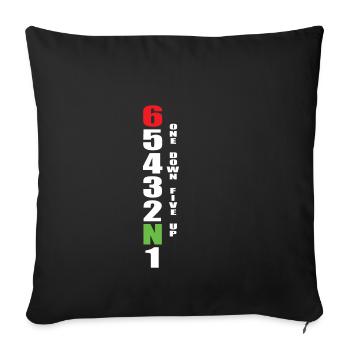 Motorrad Schaltung Geschenk - Sofa pillowcase 17,3'' x 17,3'' (45 x 45 cm) - black - Front