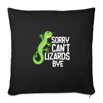 Sorry Can't Lizards Bye - Sofakissenbezug 45 x 45 cm - Schwarz - Vorne