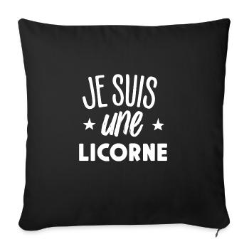 Je suis une licorne - Housse de coussin décorative 45 x 45 cm - noir - Devant
