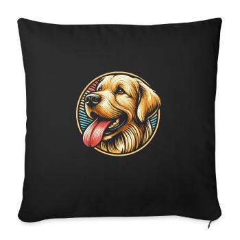 Golden retriever - Housse de coussin décorative 45 x 45 cm - noir - Devant