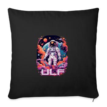 ULF - Beautiful boy name with cool astronaut - Sofa pillowcase 17,3'' x 17,3'' (45 x 45 cm) - black - Front