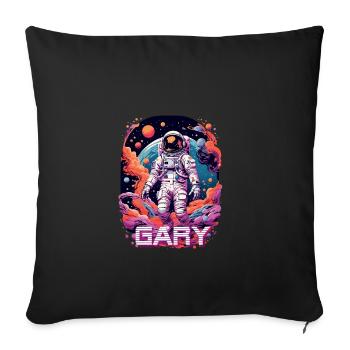 GARY - Beautiful boy name with cool astronaut - Sofa pillowcase 17,3'' x 17,3'' (45 x 45 cm) - black - Front