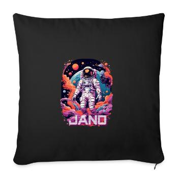JANO - Beau prénom de garçon avec astronaute cool - Housse de coussin décorative 45 x 45 cm - noir - Devant