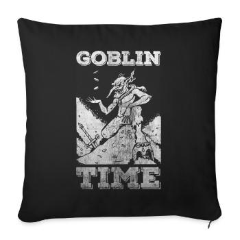 Drôle de créature médiévale Gobelin - Housse de coussin décorative 45 x 45 cm - noir - Devant