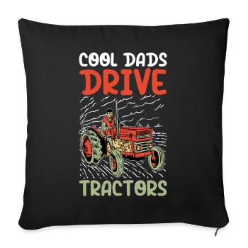 Cooler Bauer Opa fährt Traktoren - Sofakissenbezug 45 x 45 cm - Schwarz - Vorne