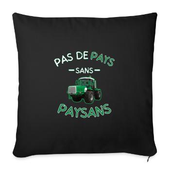 No country without green farmers - Sofa pillowcase 17,3'' x 17,3'' (45 x 45 cm) - black - Front