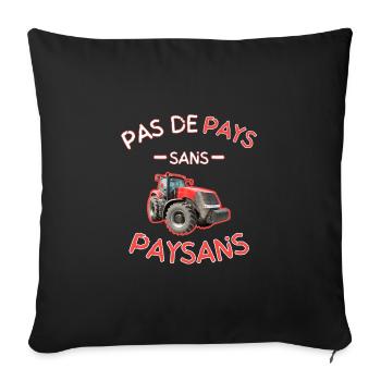 Pas De Pays Sans Paysans Rouge - Housse de coussin décorative 45 x 45 cm - noir - Devant