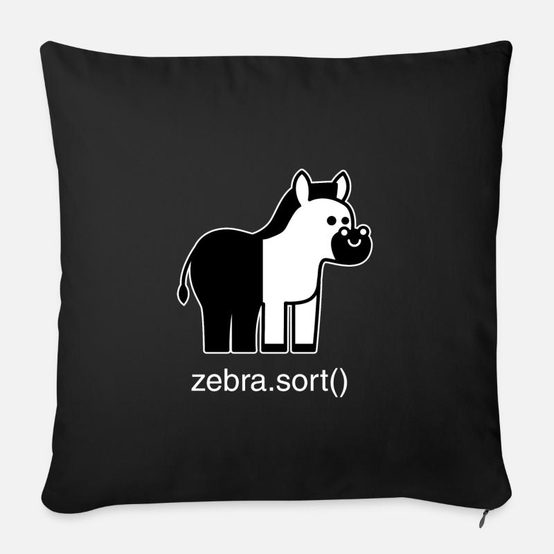 Sortiertes Zebra - Sofakissenbezug 45 x 45 cm - Schwarz