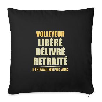 Volleyball player celebrates his retirement with humor - Sofa pillowcase 17,3'' x 17,3'' (45 x 45 cm) - black - Front
