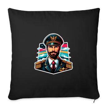 Capitaine coloré - Housse de coussin décorative 45 x 45 cm - noir - Devant