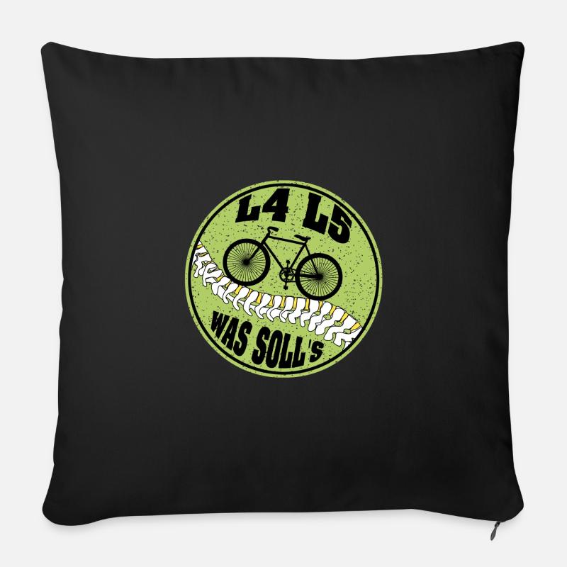 L4 L5 Lendenwirbel | Bandscheiben | Radfahren - Sofakissenbezug 45 x 45 cm - Schwarz
