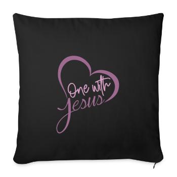 Un Avec Le cœur de Jésus-Christ Bibelzitat chemises - Housse de coussin décorative 45 x 45 cm - noir - Devant