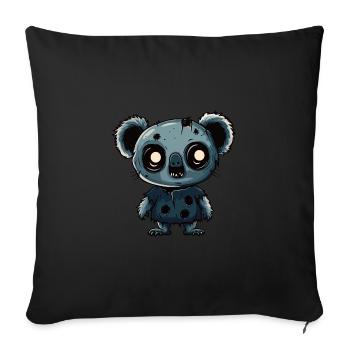 Koala Halloween Drôle Zombie - Housse de coussin décorative 45 x 45 cm - noir - Devant