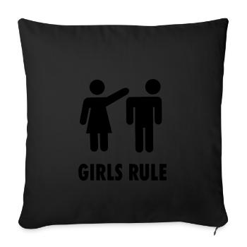 Girls Rule - Sofakissenbezug 45 x 45 cm - Schwarz - Vorne