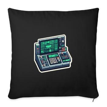 Retro Computer Console Neon - Sofakissenbezug 45 x 45 cm - Schwarz - Vorne