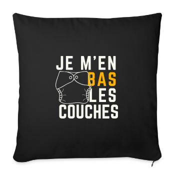 Je m en bas les couches - Housse de coussin décorative 45 x 45 cm - noir - Devant