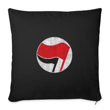 antifascist - Sofa pillowcase 17,3'' x 17,3'' (45 x 45 cm) - black - Front