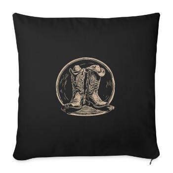 Stetson and Boots Western Country Line Dance - Sofa pillowcase 17,3'' x 17,3'' (45 x 45 cm) - black - Front