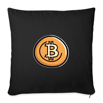 Bitcoin Coin Art Emblem - Sofa pillowcase 17,3'' x 17,3'' (45 x 45 cm) - black - Front